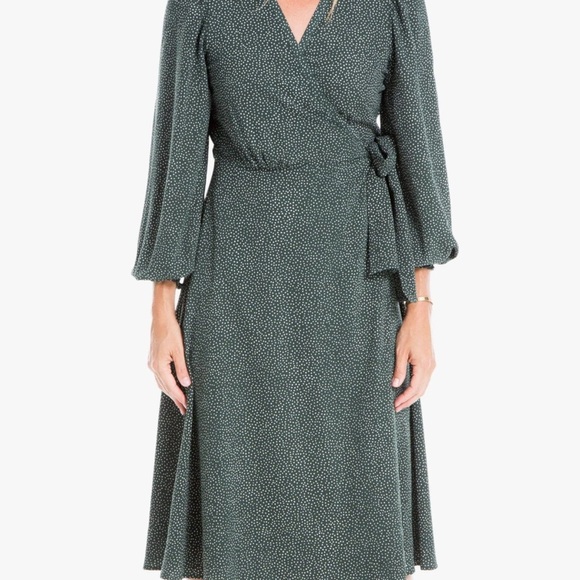 Max Studio Green Wrap Dress - Picture 1 of 8